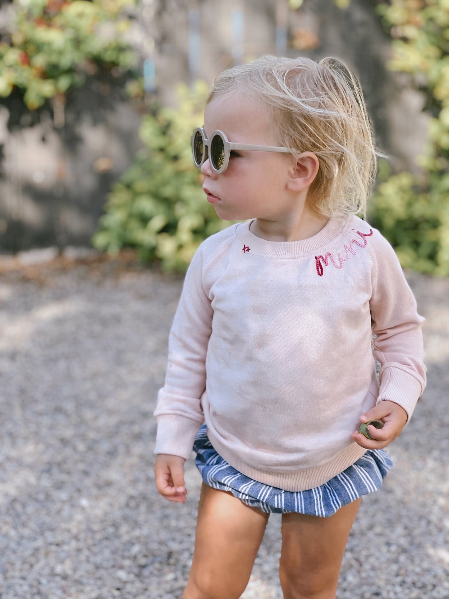 MAMA and MINI hand embroidered matching sweatshirt - DUSTY ROSE