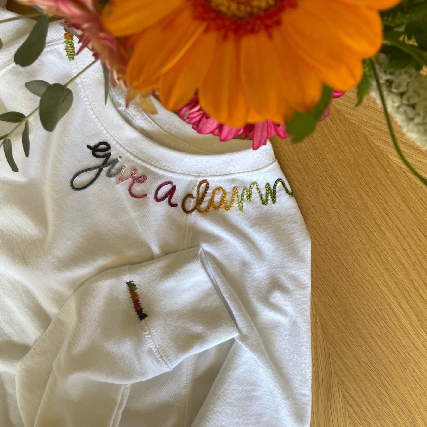 CUSTOM hand embroidered sweatshirt