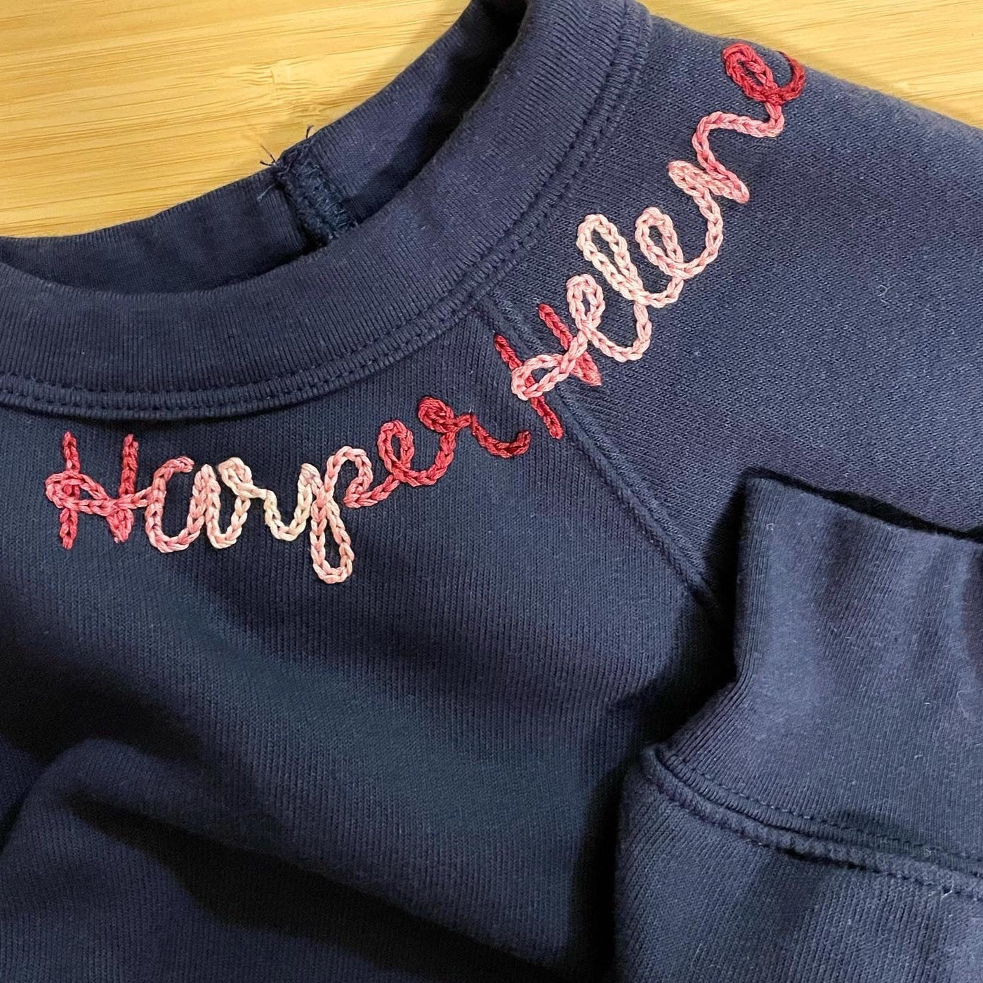 CUSTOM hand embroidered sweatshirt