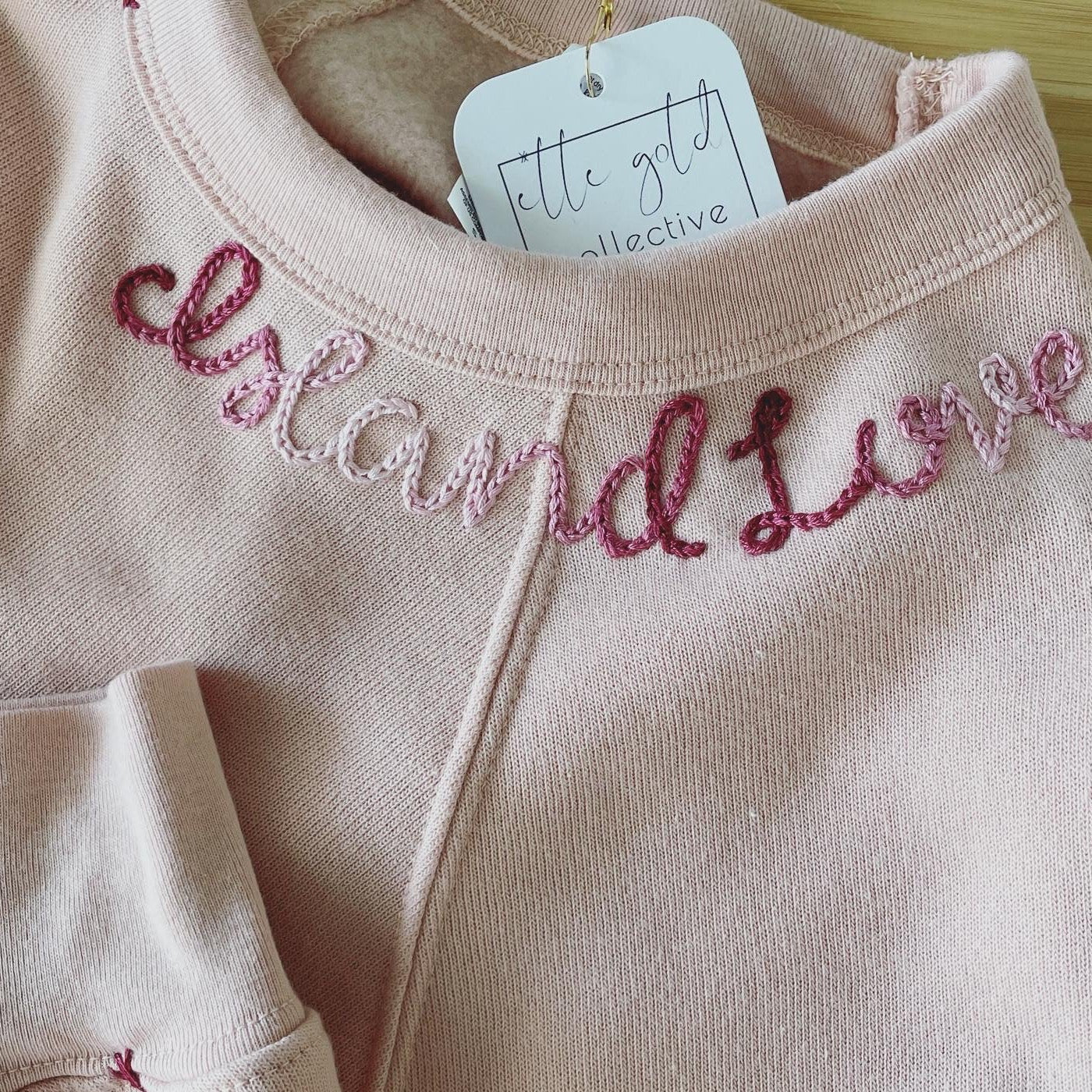 MAMA and MINI hand embroidered matching sweatshirt - BONE – ELLE GOLD  collective